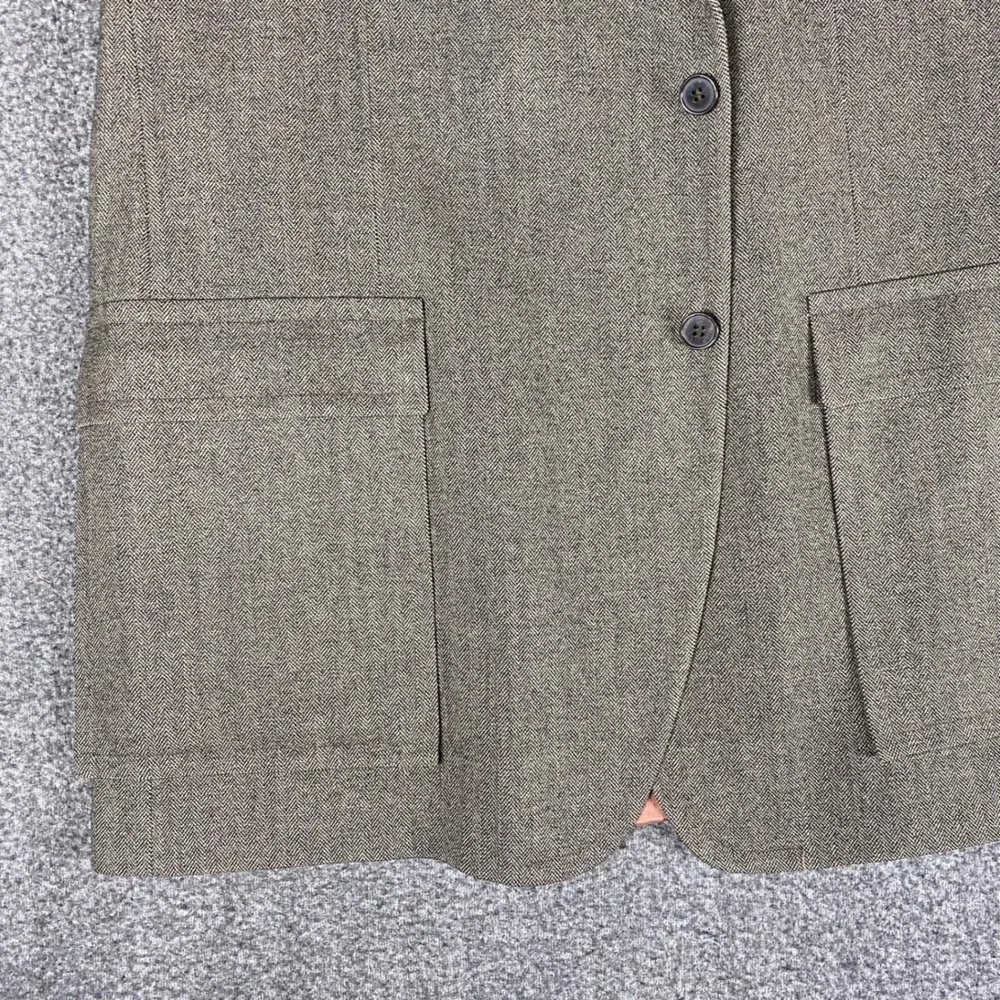 Shipley Mens Blazer 44L Brown Gray Herringbone Vintage‎ 100% Wool Sport Coat